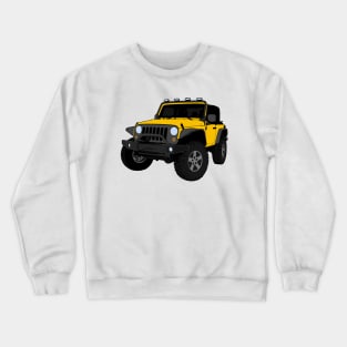 Yellow Jeep Wrangler Illustration Crewneck Sweatshirt